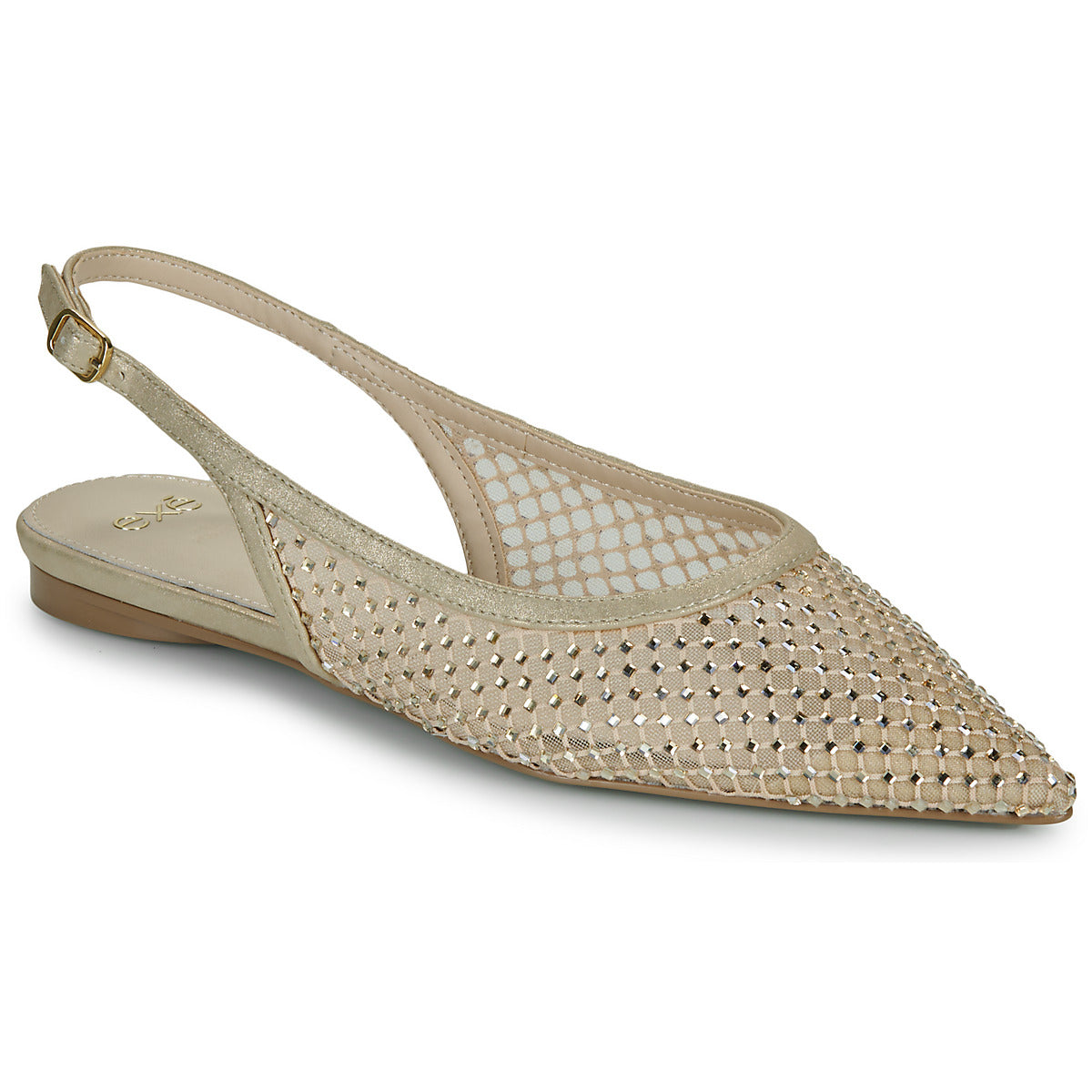 Ballerine Donna Exé Shoes MIAMI-222-STRASS-GOLD Beige