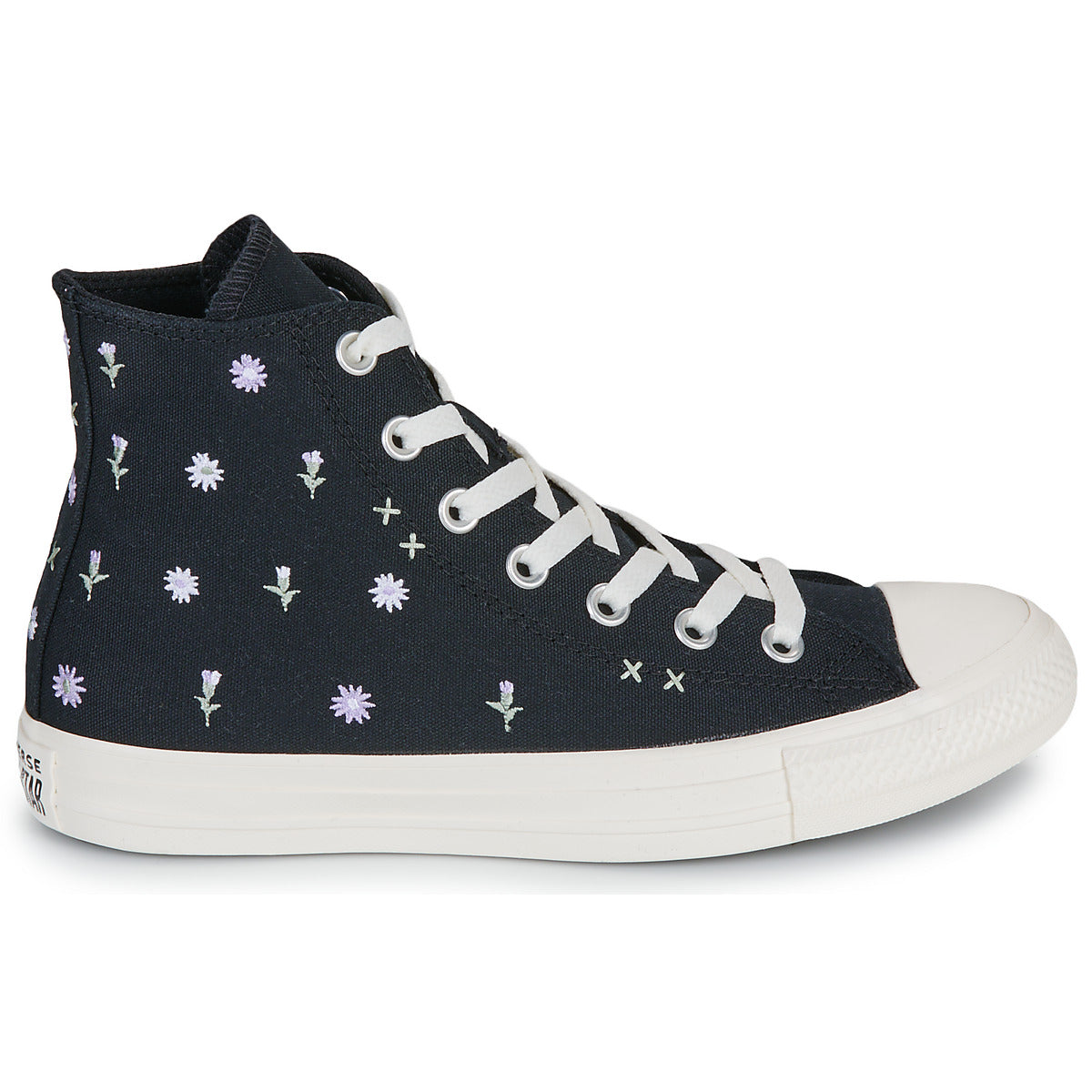 Sneakers alte Donna Converse CHUCK TAYLOR ALL STAR EMBROIDERED FLOWERS Nero