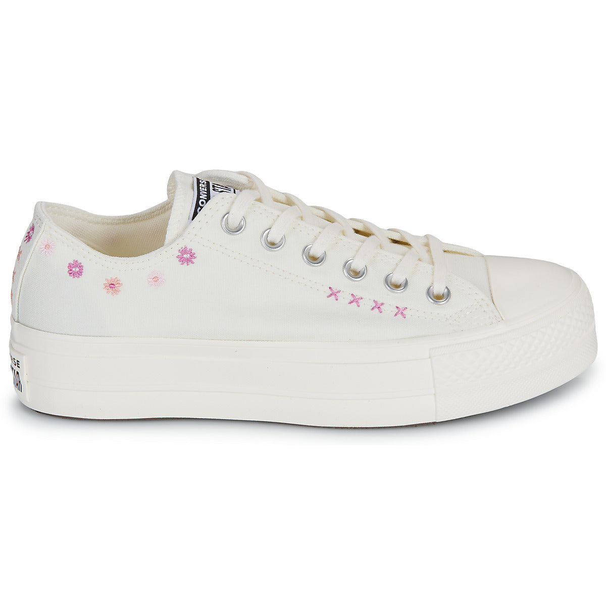 Sneakers basse Donna Converse CHUCK TAYLOR ALL STAR LIFT FLORAL EMBROIDERY LOW TOP Bianco
