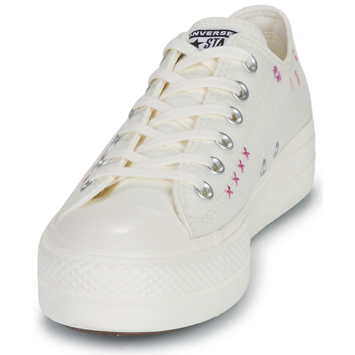 Sneakers basse Donna Converse CHUCK TAYLOR ALL STAR LIFT FLORAL EMBROIDERY LOW TOP Bianco