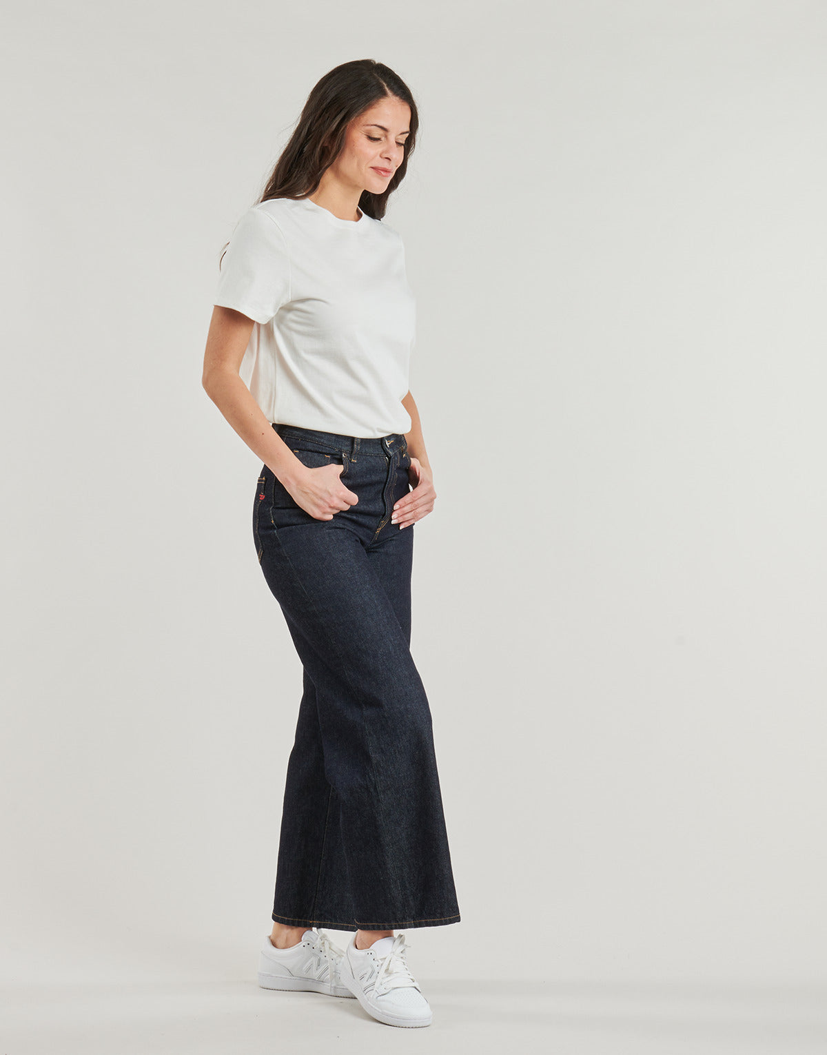 T-shirt Donna Petit Bateau MC COL ROND Bianco