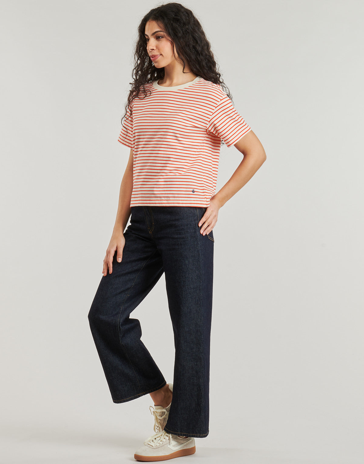 T-shirt Donna Petit Bateau MC COL ROND Rosso