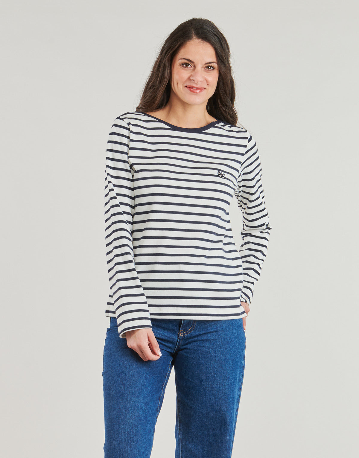 T-shirts a maniche lunghe Donna Petit Bateau BABYLONE Marine