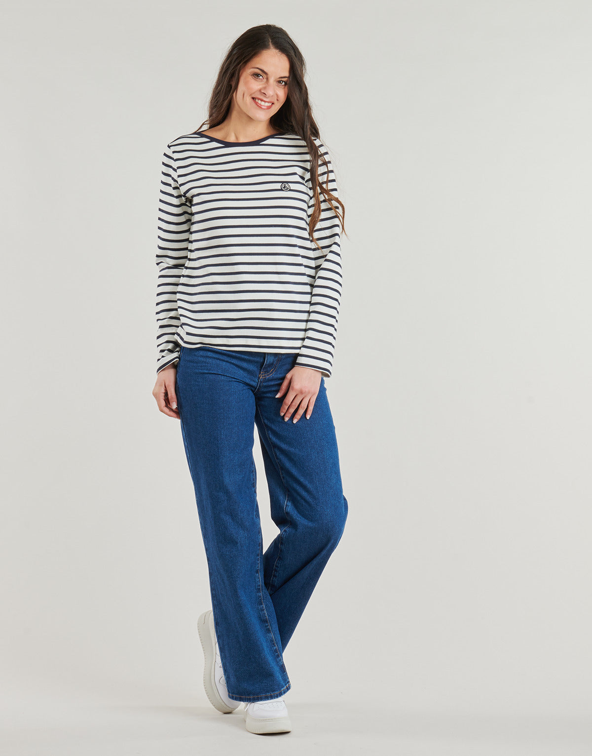 T-shirts a maniche lunghe Donna Petit Bateau BABYLONE Marine