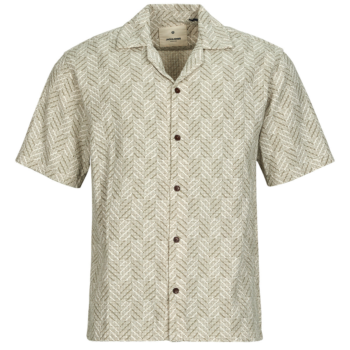 Maglione Uomo Jack & Jones JPRBLUVINCENT PRINT RESORT S/S SHIRT SN Verde