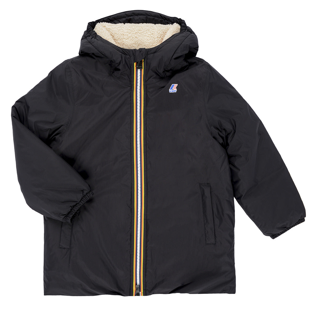 Giubbotto bambina ragazza K-Way  P. LE VRAI 4.0 EIFFEL ORSETTO  Nero