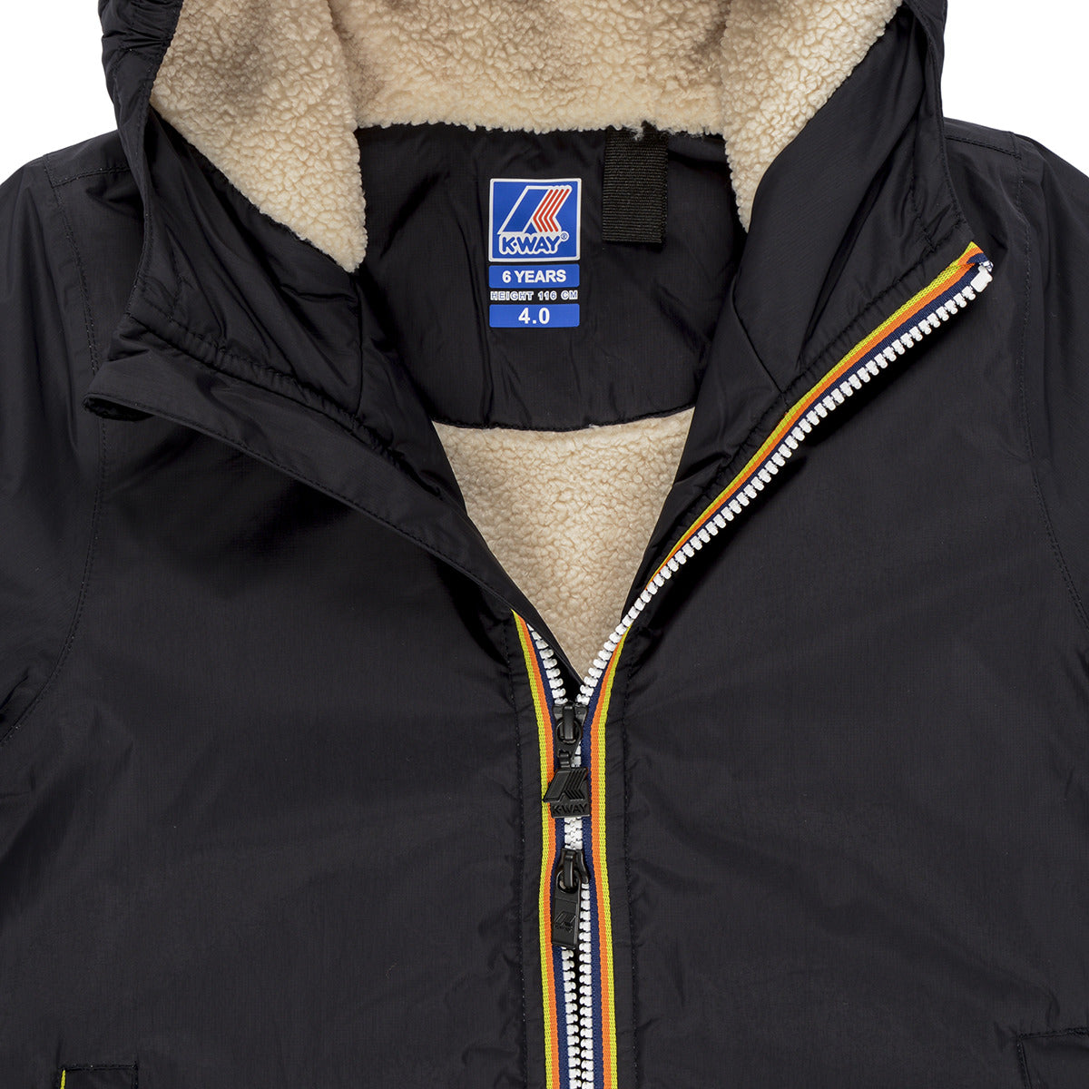 Giubbotto bambina ragazza K-Way  P. LE VRAI 4.0 EIFFEL ORSETTO  Nero