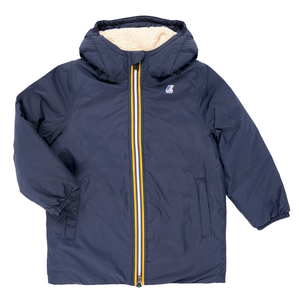 Giubbotto bambina ragazza K-Way  P. LE VRAI 4.0 EIFFEL ORSETTO  Blu