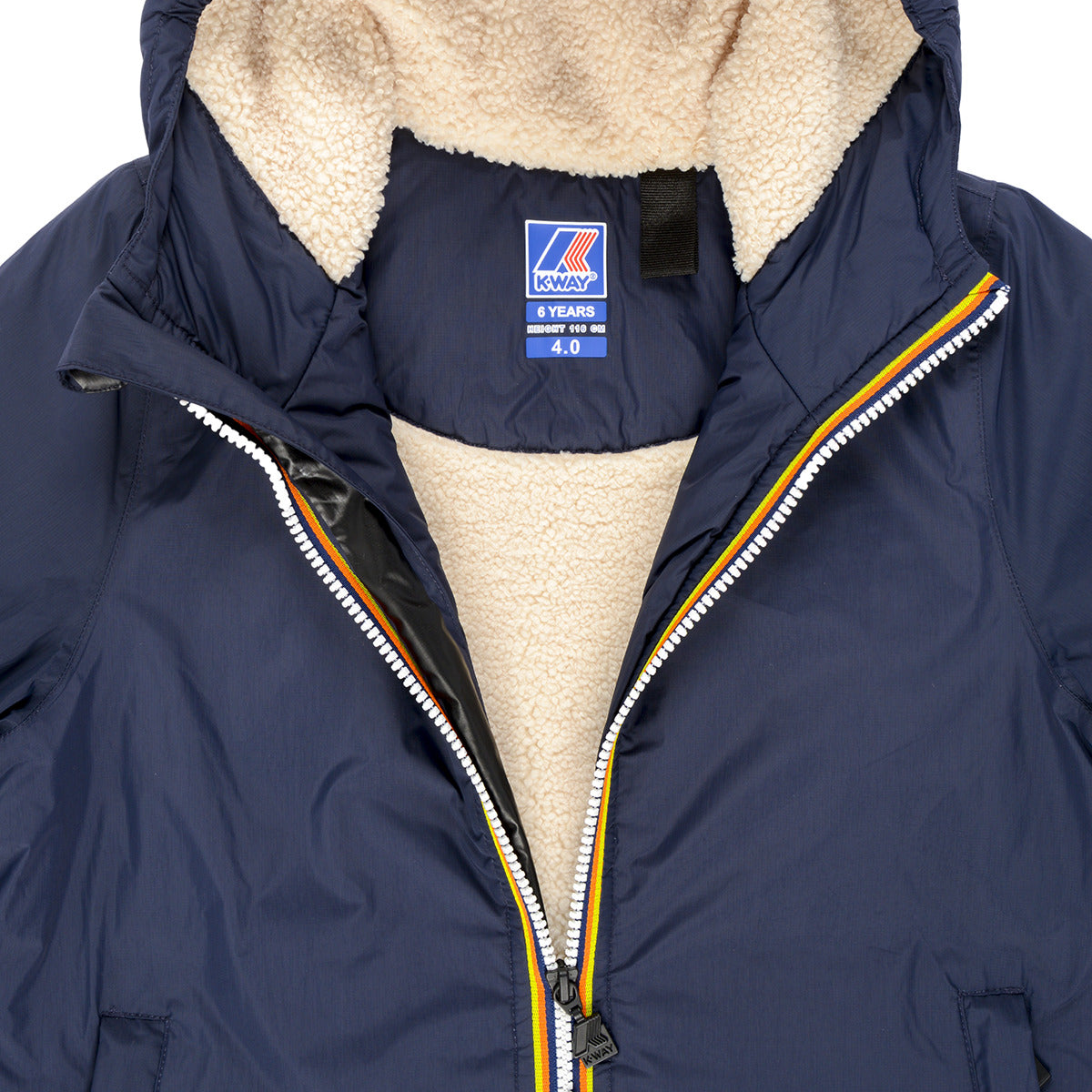 Giubbotto bambina ragazza K-Way  P. LE VRAI 4.0 EIFFEL ORSETTO  Blu