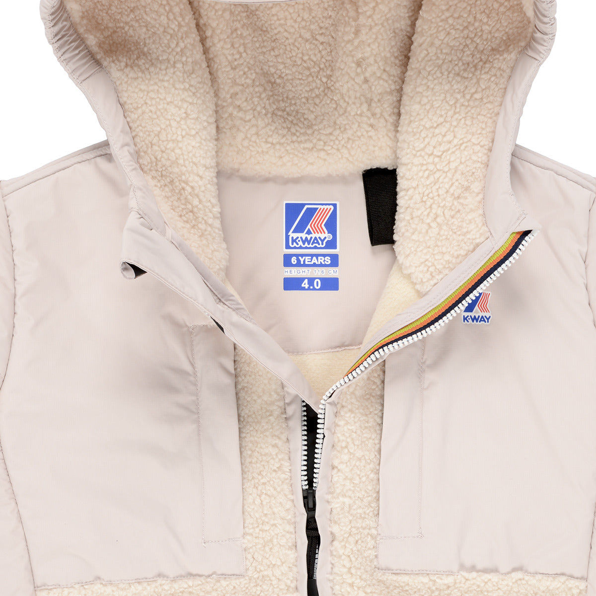 Giubbotto bambina ragazza K-Way  P. SAMSON 4.0 ORSETTO  Beige