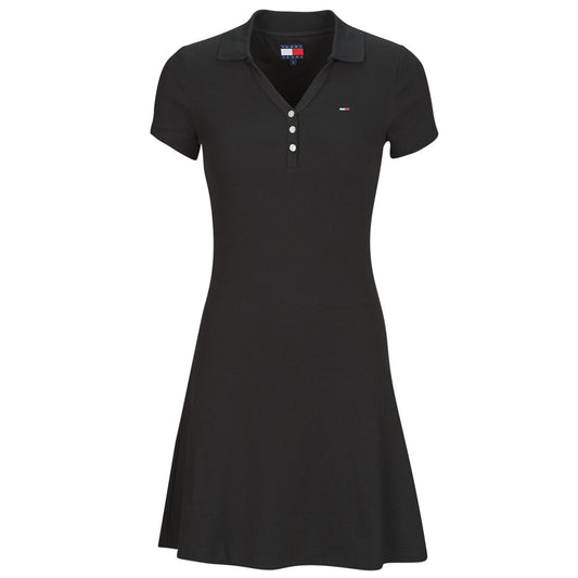 Abito corto Donna Tommy Jeans TJW F F RIB POLO DRESS EXT Nero