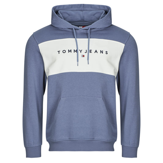 Felpa Uomo Tommy Jeans TJM REG CBLK LINEAR LOGO HD Blu