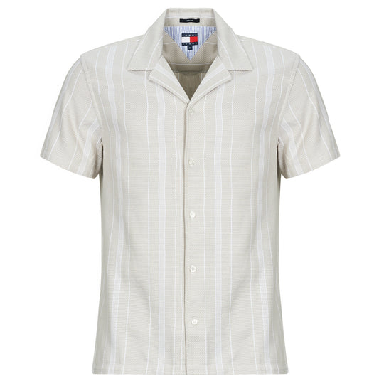Camicia a maniche corte Uomo Tommy Jeans TJM TEXTURED REG CAMP SHIRT EXT Marrone