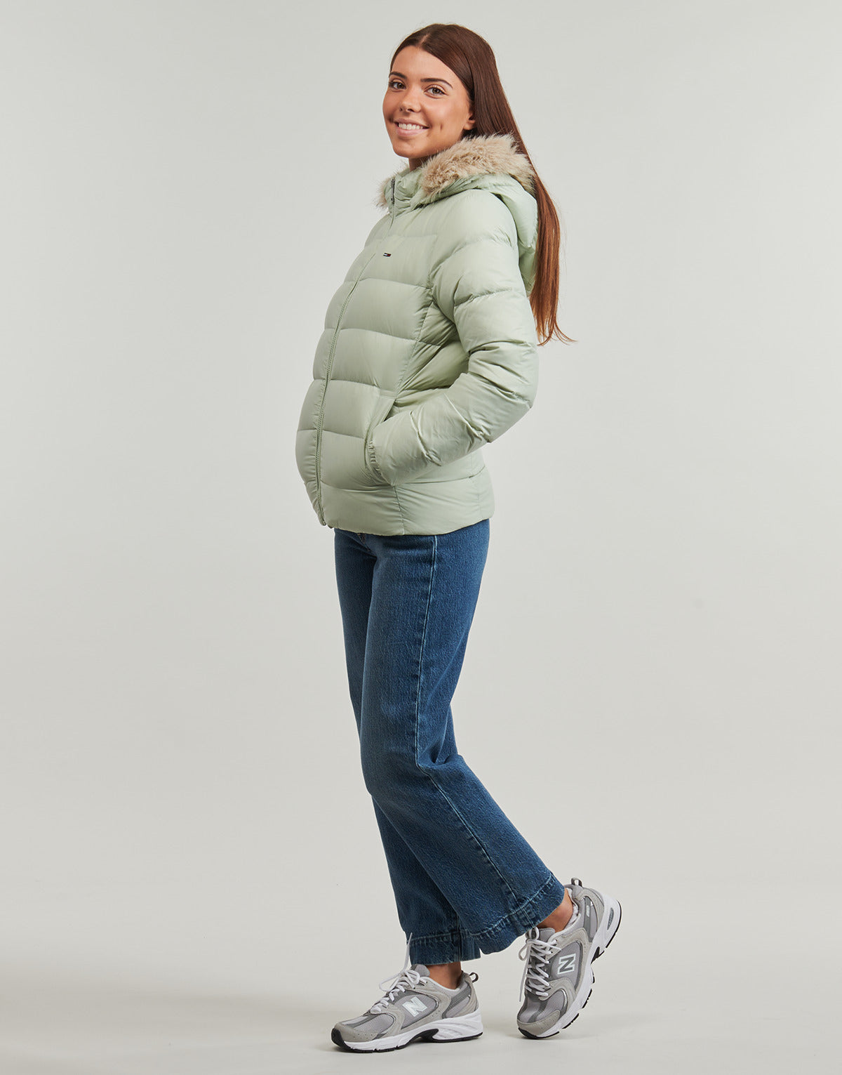 Piumino Donna Tommy Jeans  TJW BASIC HOODED DOWN JACKET EXT  Verde