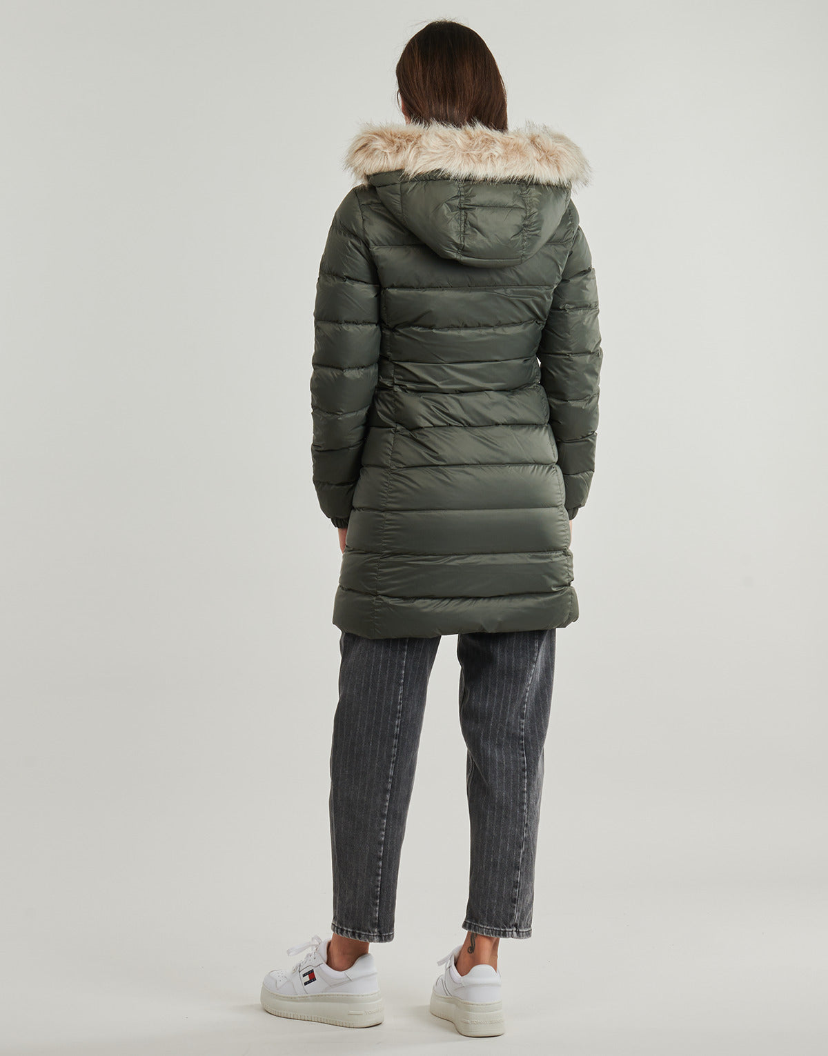 Piumino Donna Tommy Jeans  TJW ESSENTIAL HOODED DOWN COAT  Verde