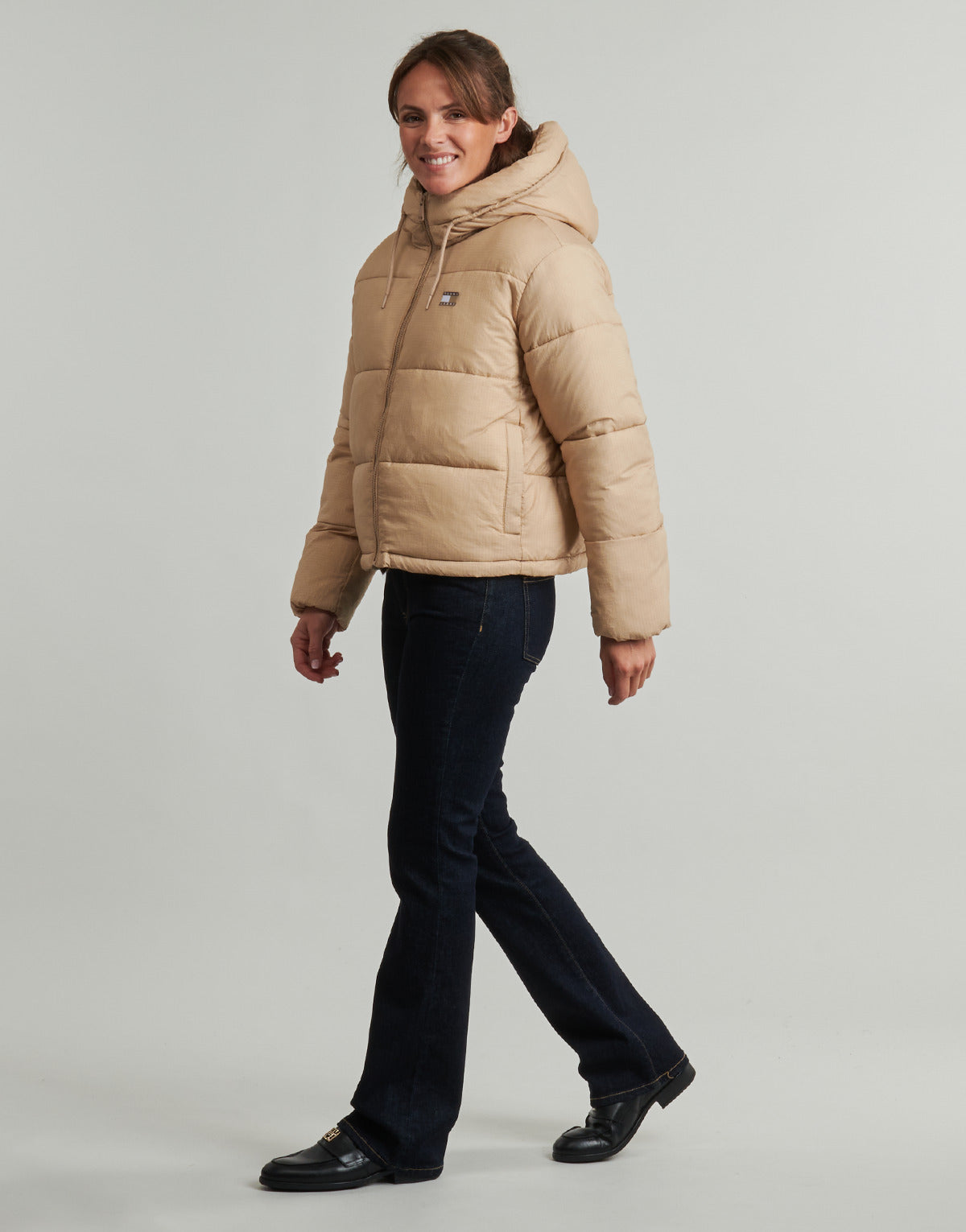 Piumino Donna Tommy Jeans  TJW HOODED PUFFER JACKET  Beige