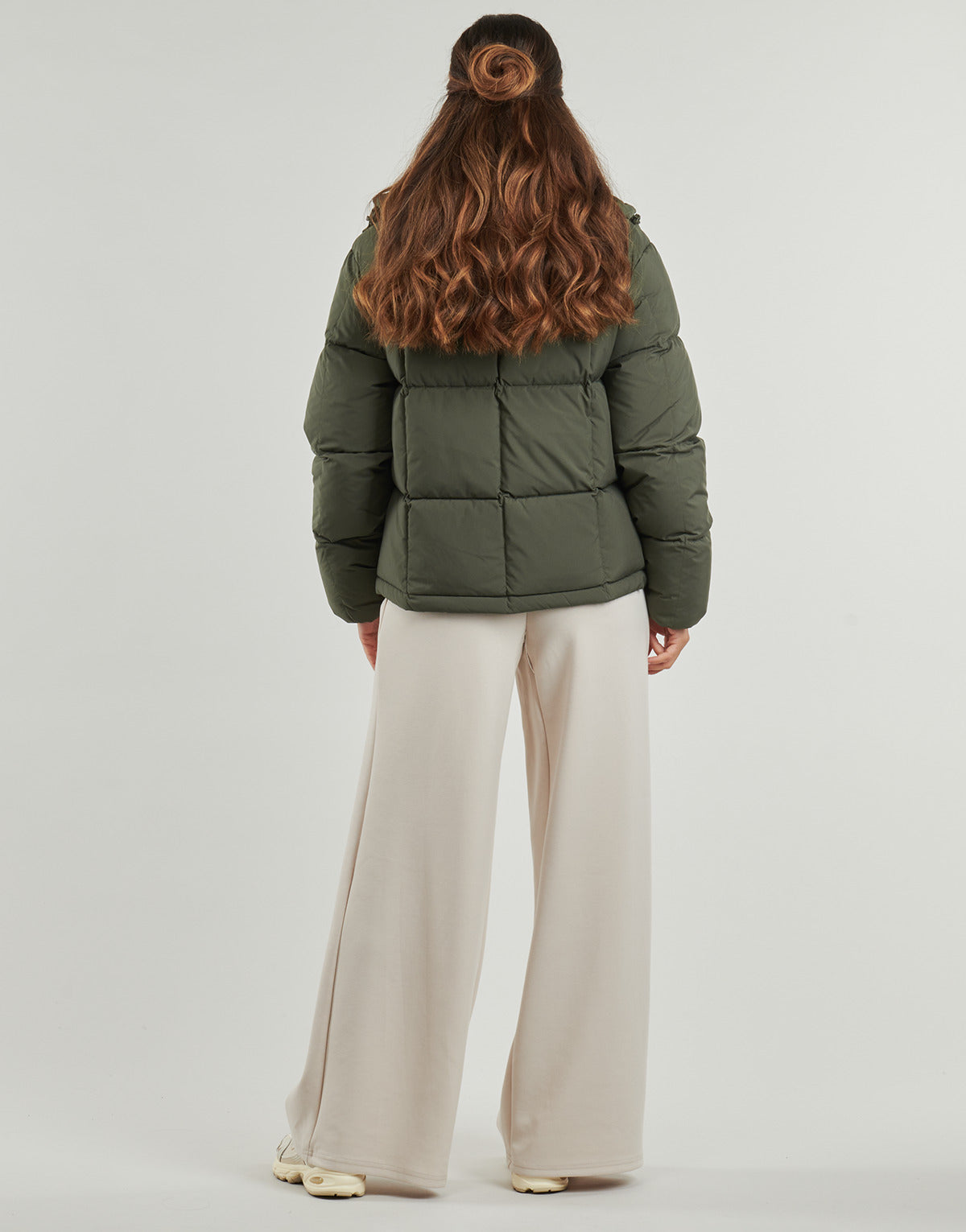 Piumino Donna Tommy Jeans  TJW ALASKA GRID DOWN JACKET EXT  Kaki