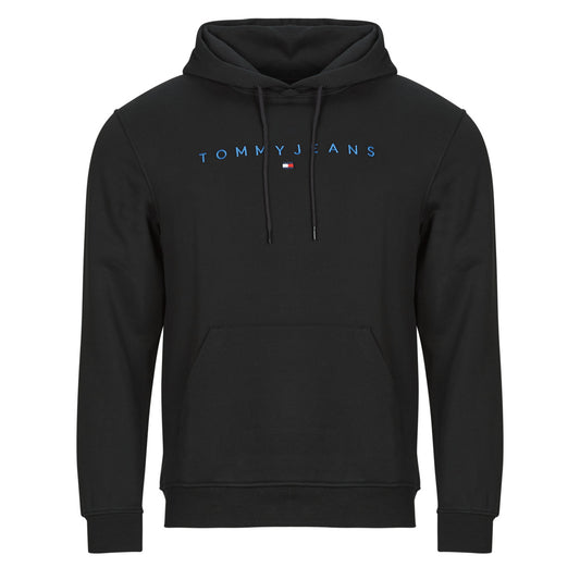 Felpa Uomo Tommy Jeans  TJM REG LINEAR LOGO HOODIE EXT  Nero