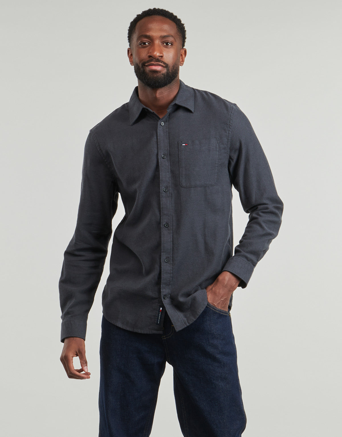 Camicia a maniche lunghe Uomo Tommy Jeans  TJM REG FLANNEL SHIRT EXT  Grigio