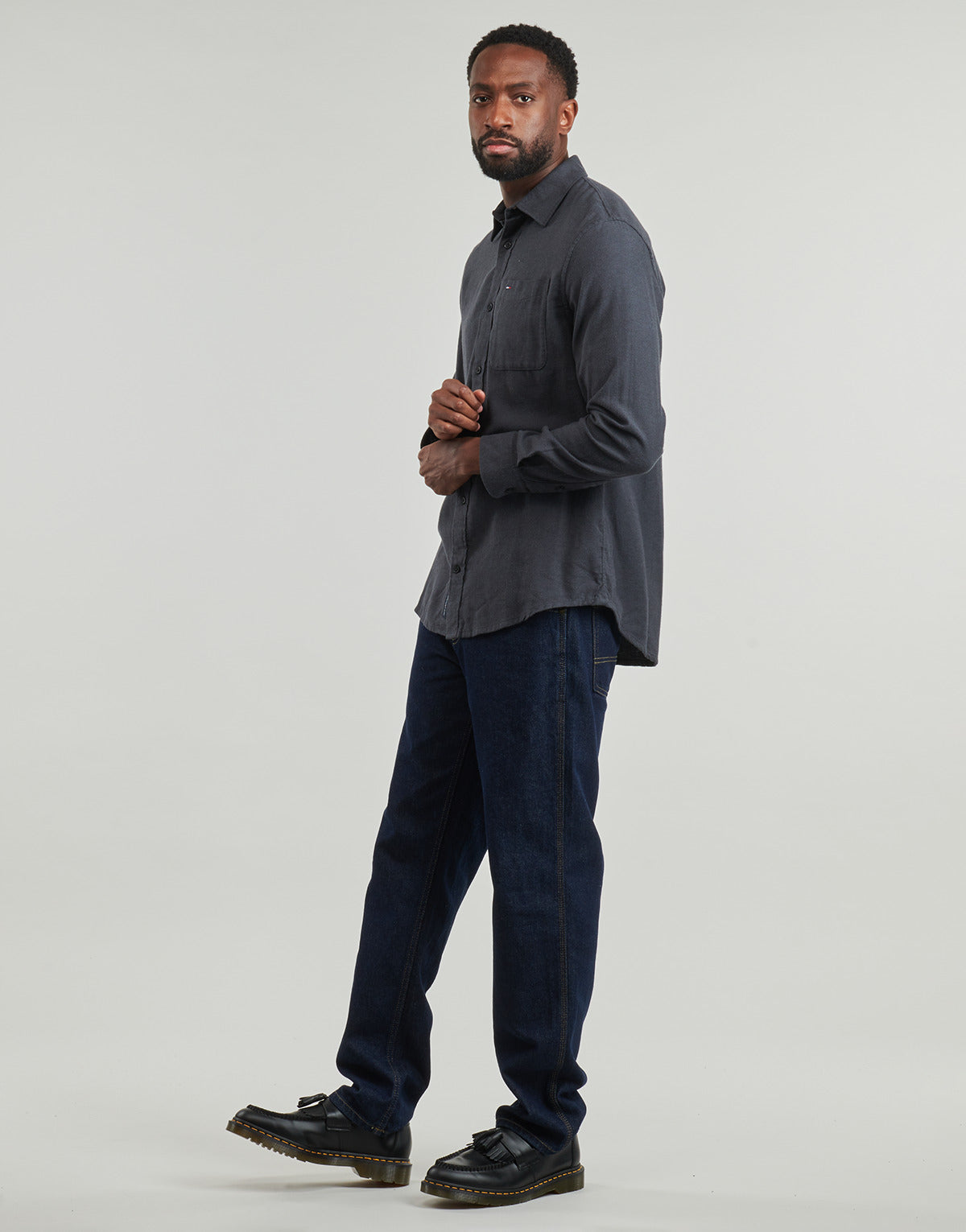 Camicia a maniche lunghe Uomo Tommy Jeans  TJM REG FLANNEL SHIRT EXT  Grigio