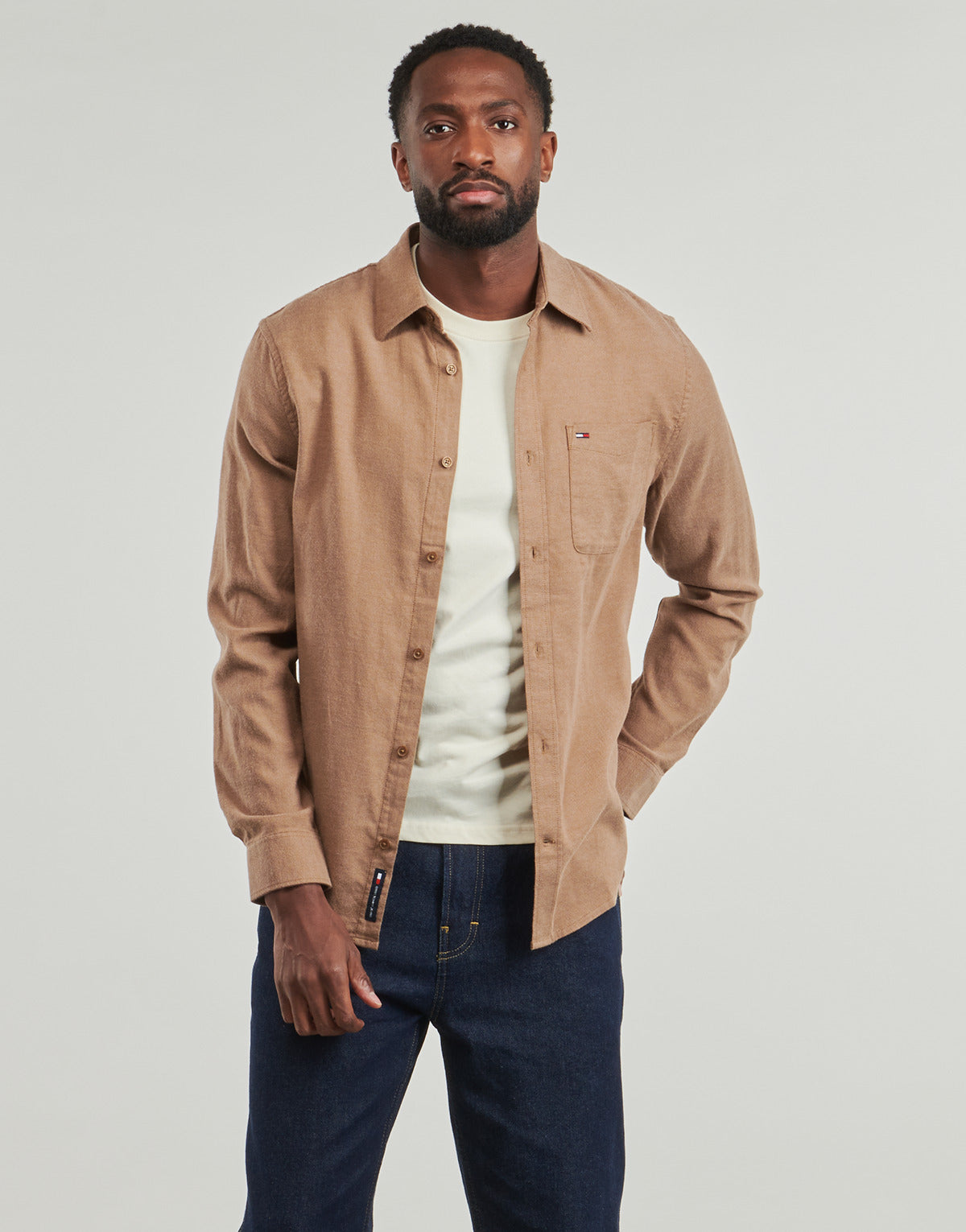 Camicia a maniche lunghe Uomo Tommy Jeans  TJM REG FLANNEL SHIRT EXT  Beige
