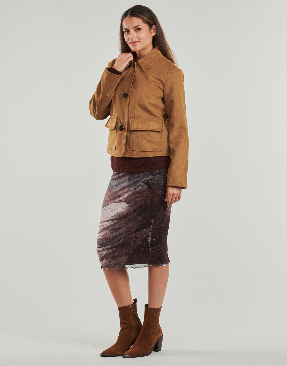 Giubbotto Donna JDY  JDYNANNA FAUX SUEDE  Marrone