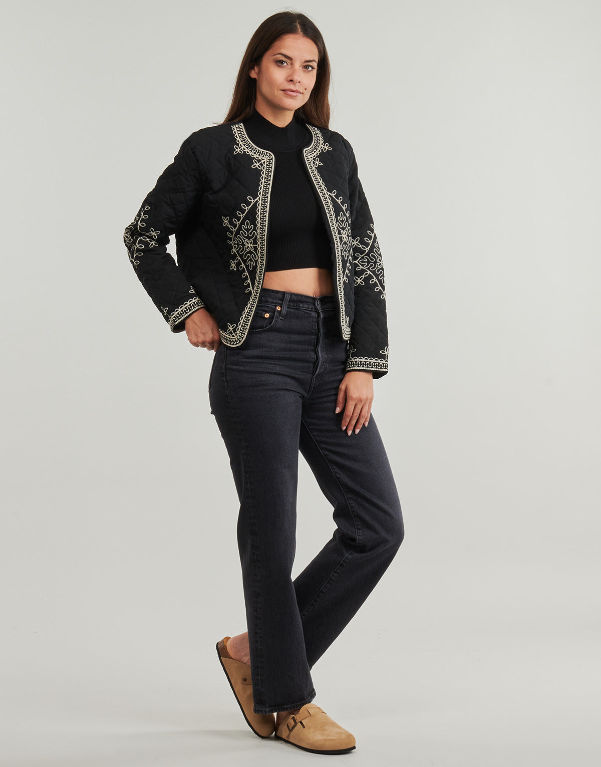 Giacca Donna JDY  JDYBILLIE L/S QUILTED EMB  Nero