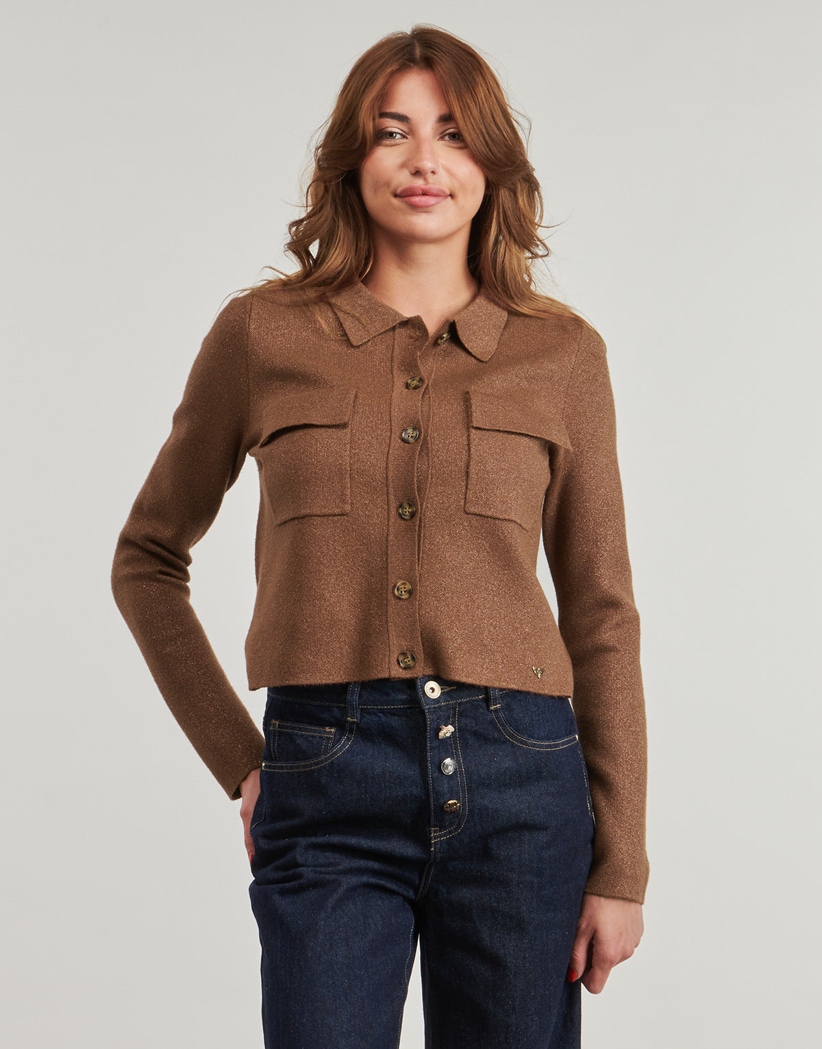 Gilet / Cardigan Donna Les Petites Bombes  JOLIANE  Marrone