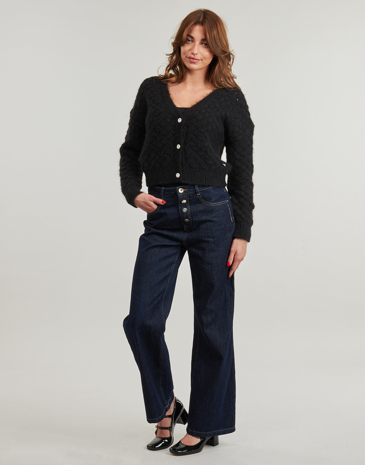 Gilet / Cardigan Donna Les Petites Bombes  MEGHAN  Nero