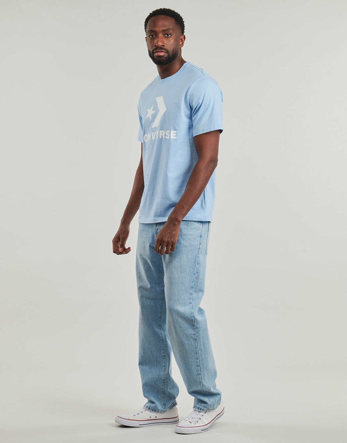 T-shirt Uomo Converse  STANDARD FIT CENTER FRONT LARGE LOGO STAR CHEVRON TEE  Blu