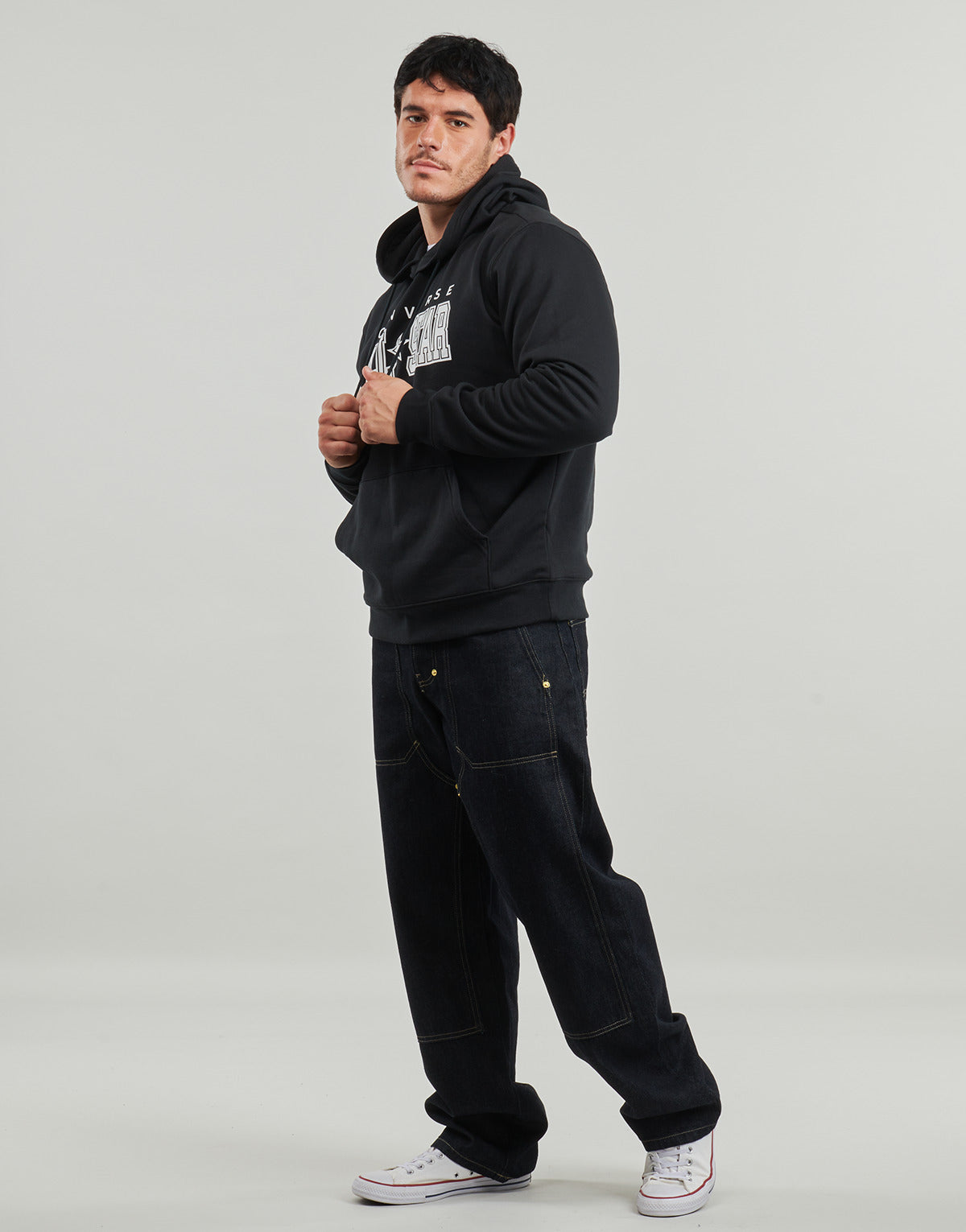 Felpa Uomo Converse  CONVERSE ALL STAR HOODIE  Nero