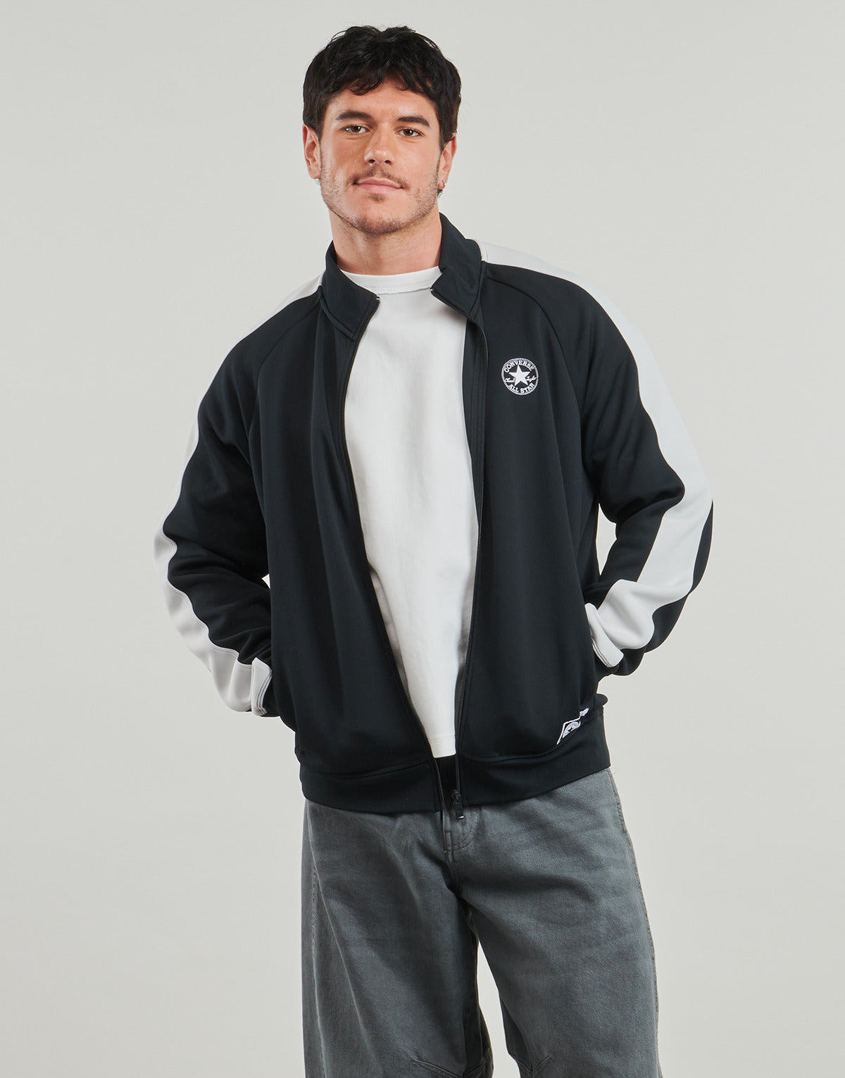 Giacca Sportiva Uomo Converse  RETRO CHUCK TRACK JACKET  Nero