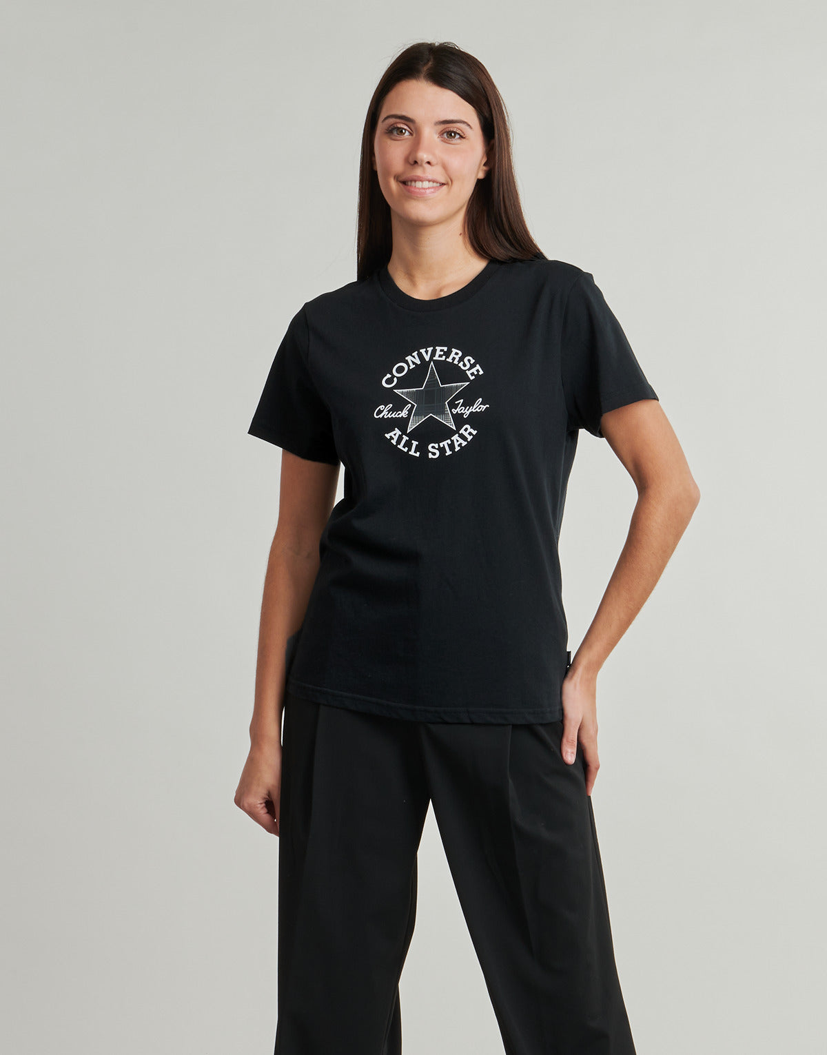 T-shirt Donna Converse  CHUCK PATCH TEE  Nero