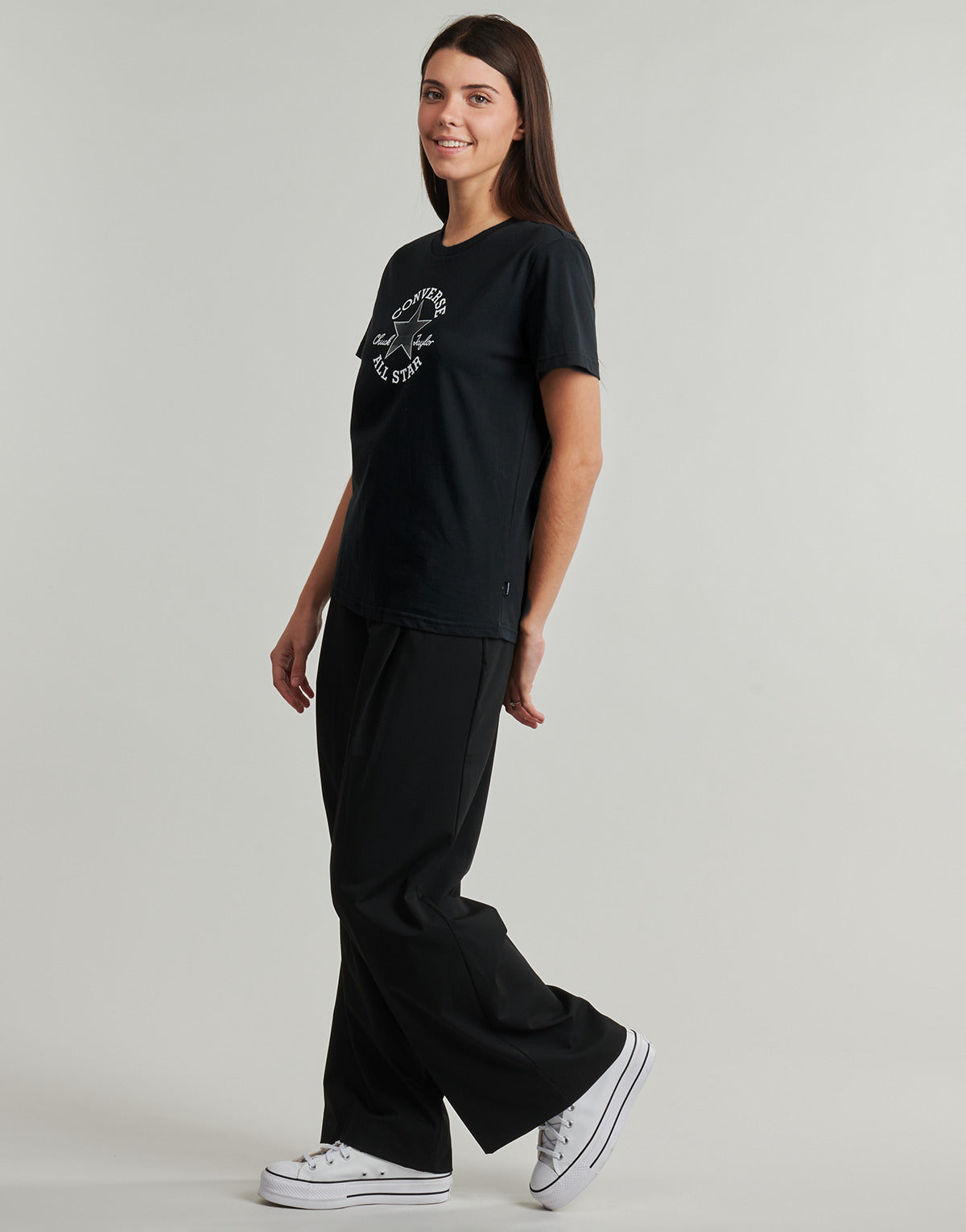 T-shirt Donna Converse  CHUCK PATCH TEE  Nero