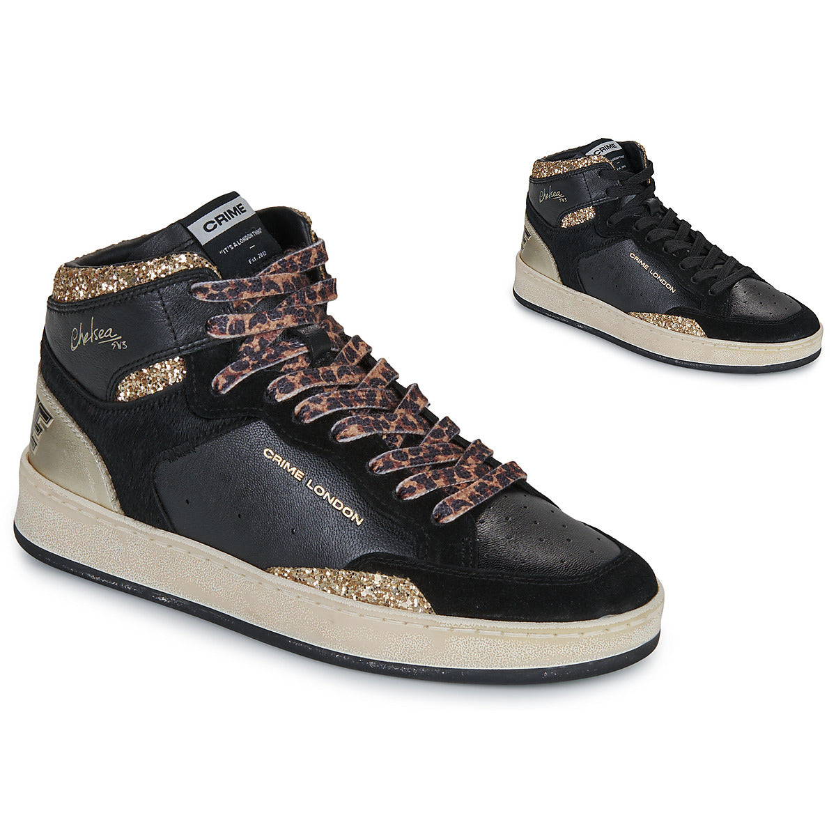 Sneakers alte Donna Crime London  CHELSEA MID  Nero