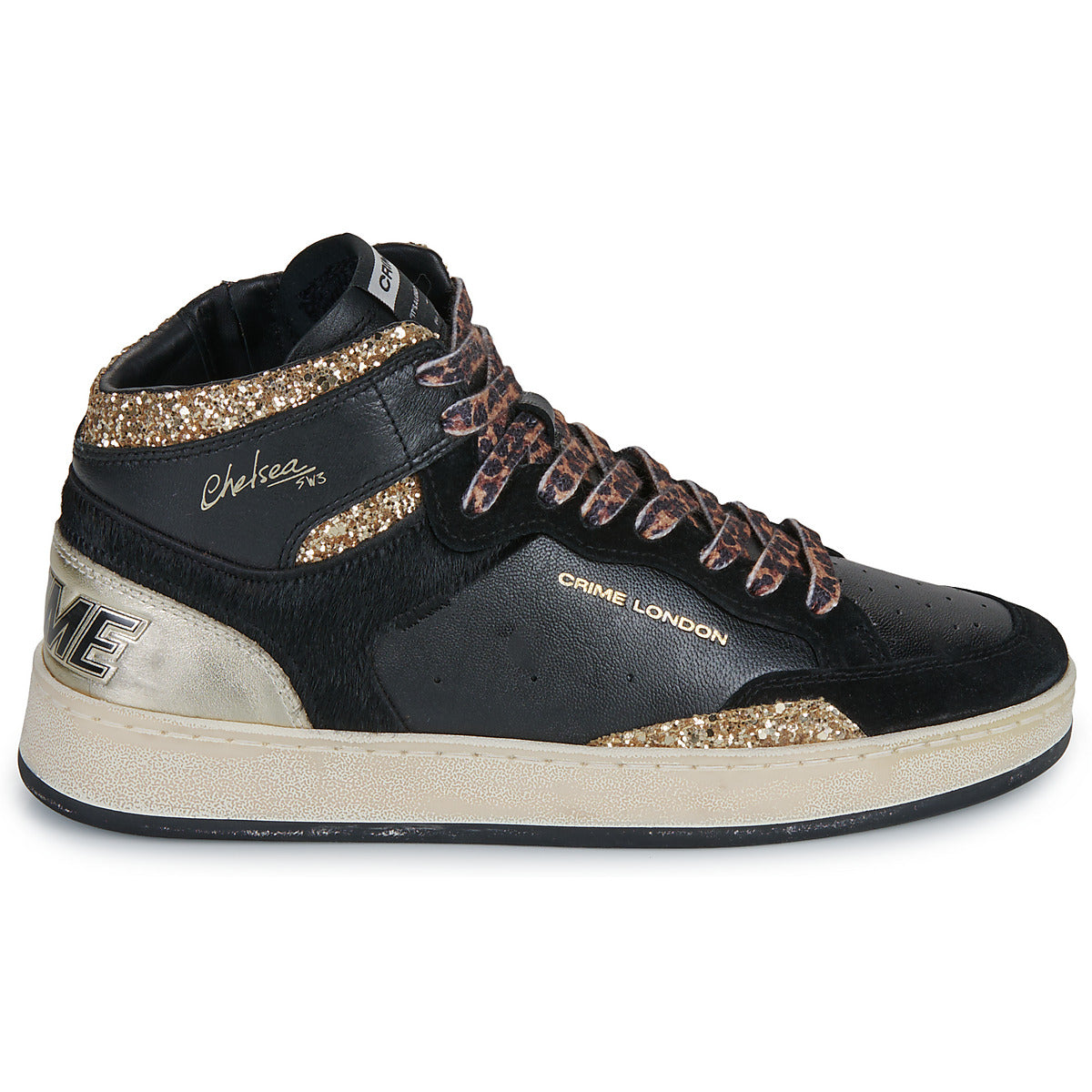 Sneakers alte Donna Crime London  CHELSEA MID  Nero