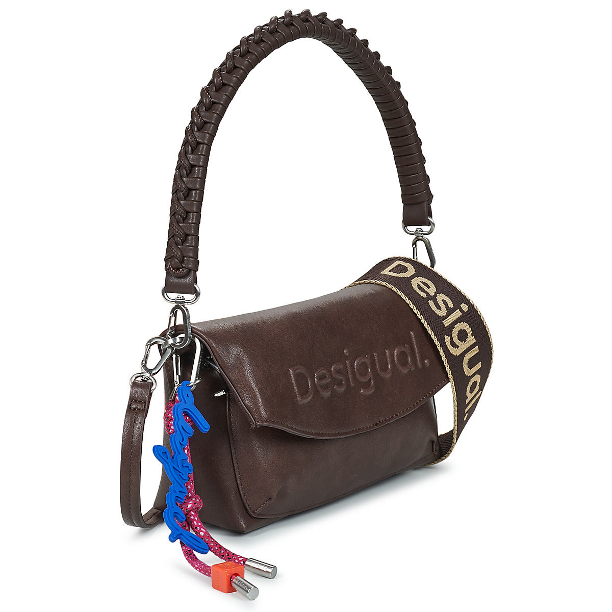 Borsa a tracolla Donna Desigual  HALF LOGO TROKEL  Marrone