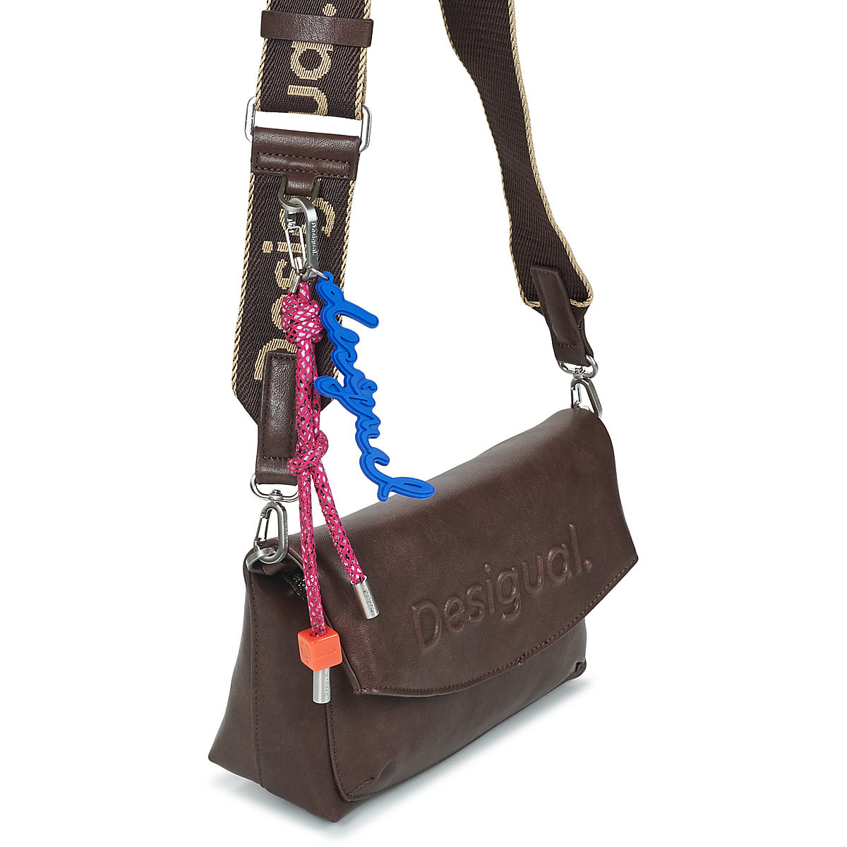 Borsa a tracolla Donna Desigual  HALF LOGO TROKEL  Marrone