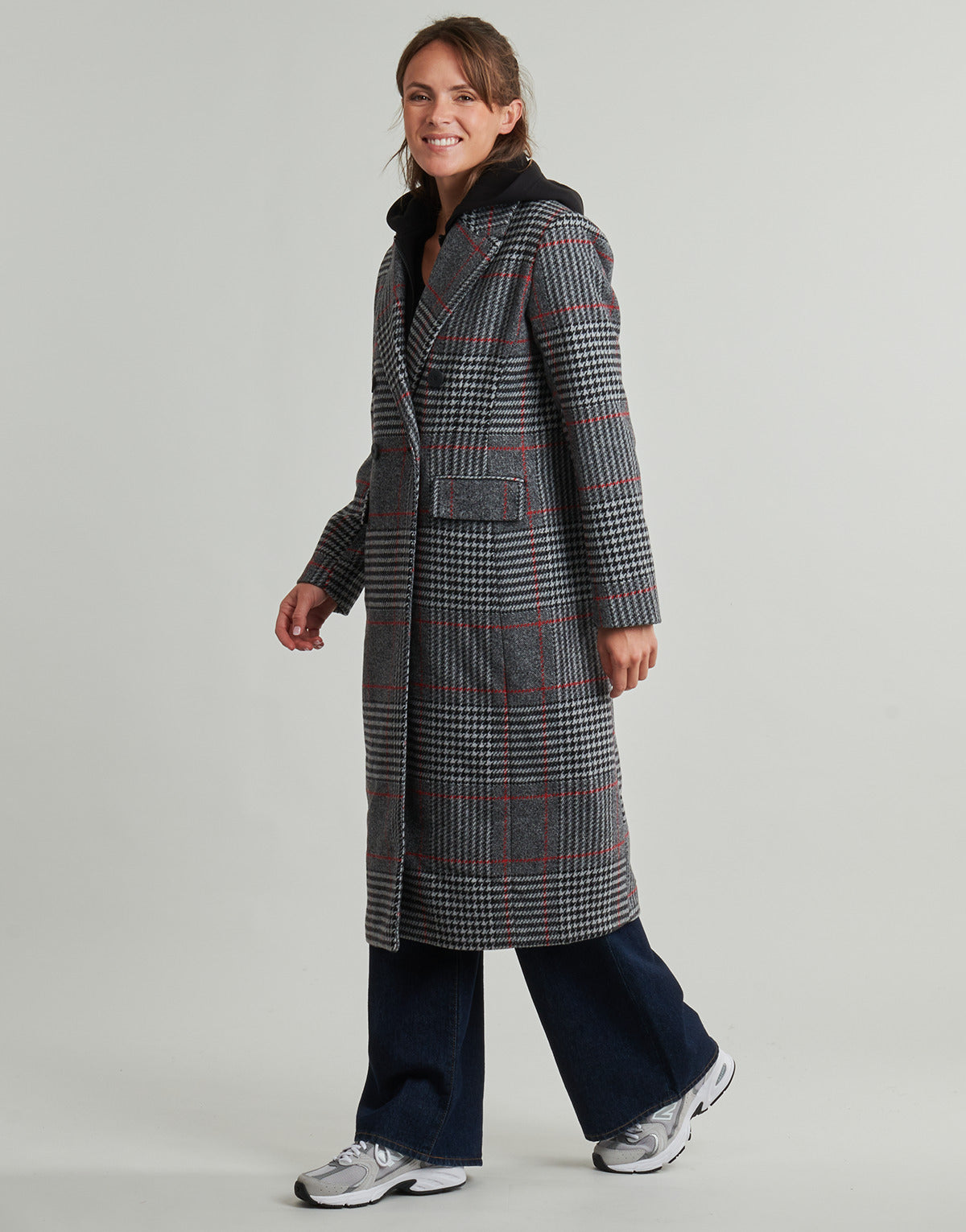 Mantella Donna Desigual  CAPUCHA CHECK  Grigio