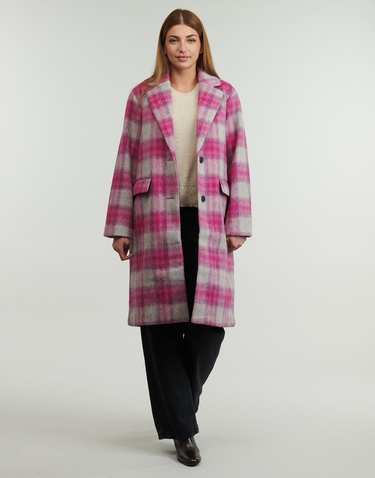 Mantella Donna Desigual  PINKCHECK  Rosa