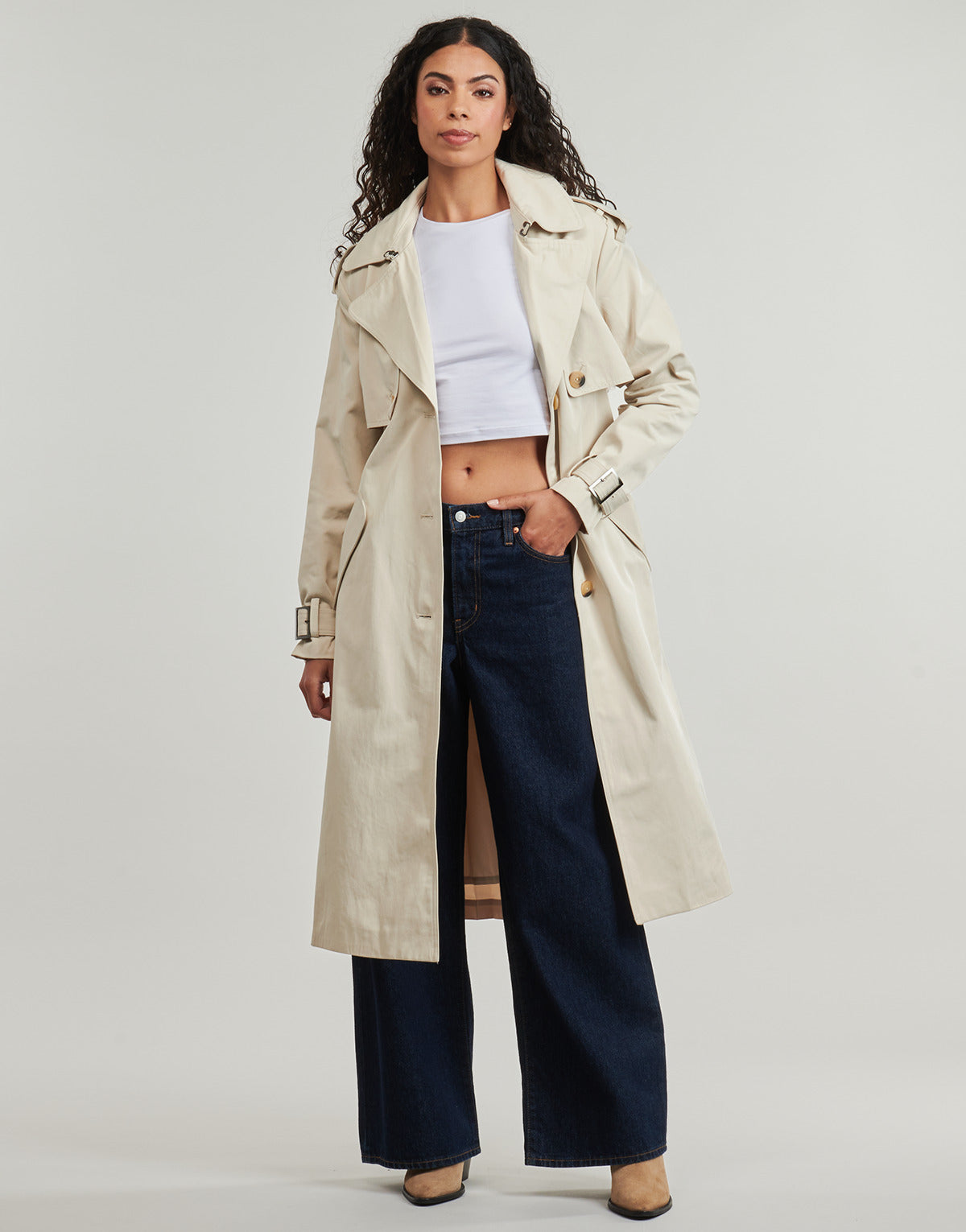 Trench Donna Desigual  PLEATED  Beige