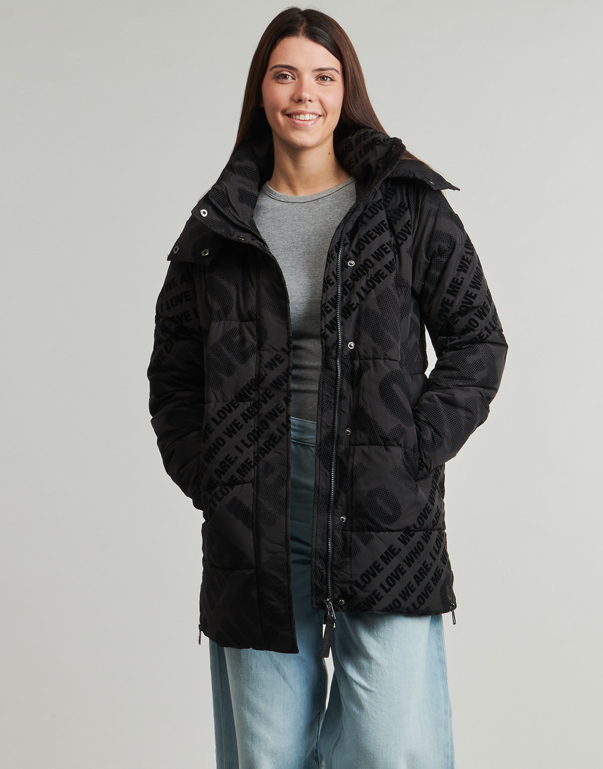 Piumino Donna Desigual  CADERA FLOCK  Nero