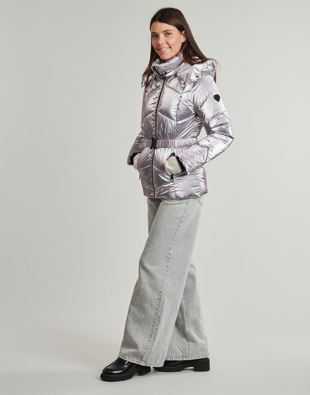 Piumino Donna Desigual  METALIC  Argento