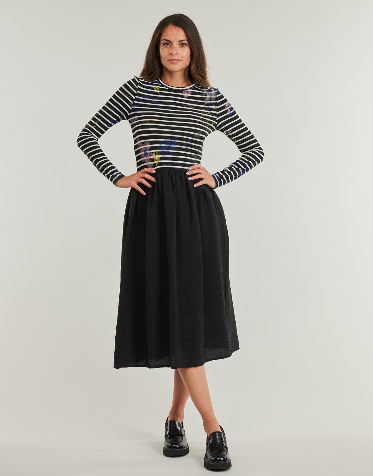 Abito lungo Donna Desigual  RAYA HIBRIDA  Nero