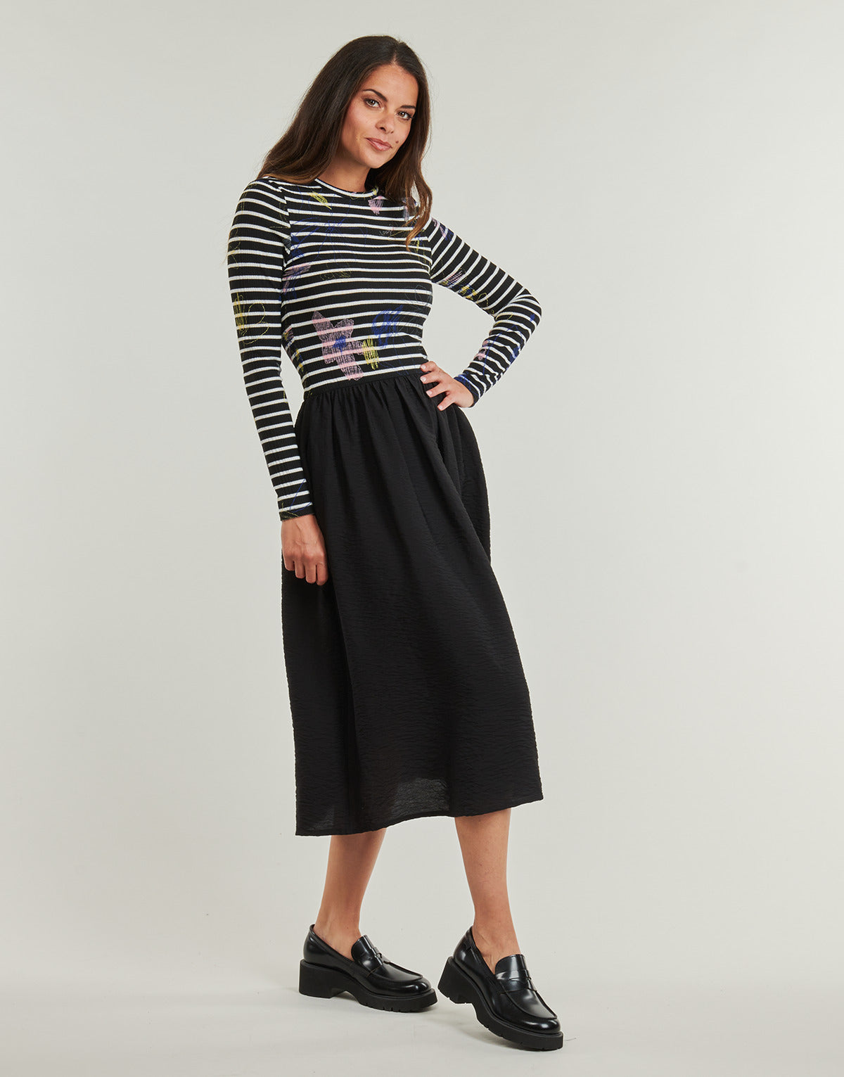 Abito lungo Donna Desigual  RAYA HIBRIDA  Nero