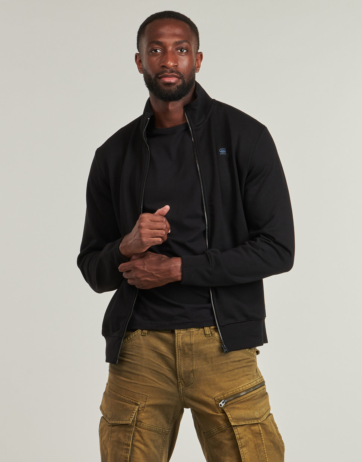 Felpa Uomo G-Star Raw  NIFOUS ZIP THRU SW  Nero