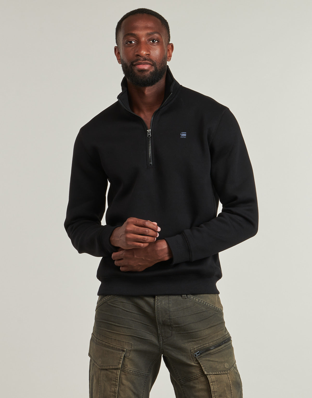 Felpa Uomo G-Star Raw  PREMIUM CORE HALF ZIP R SW LS  Nero