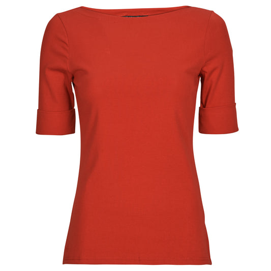 T-shirts a maniche lunghe Donna Lauren Ralph Lauren JUDY-ELBOW SLEEVE-KNIT Rosso