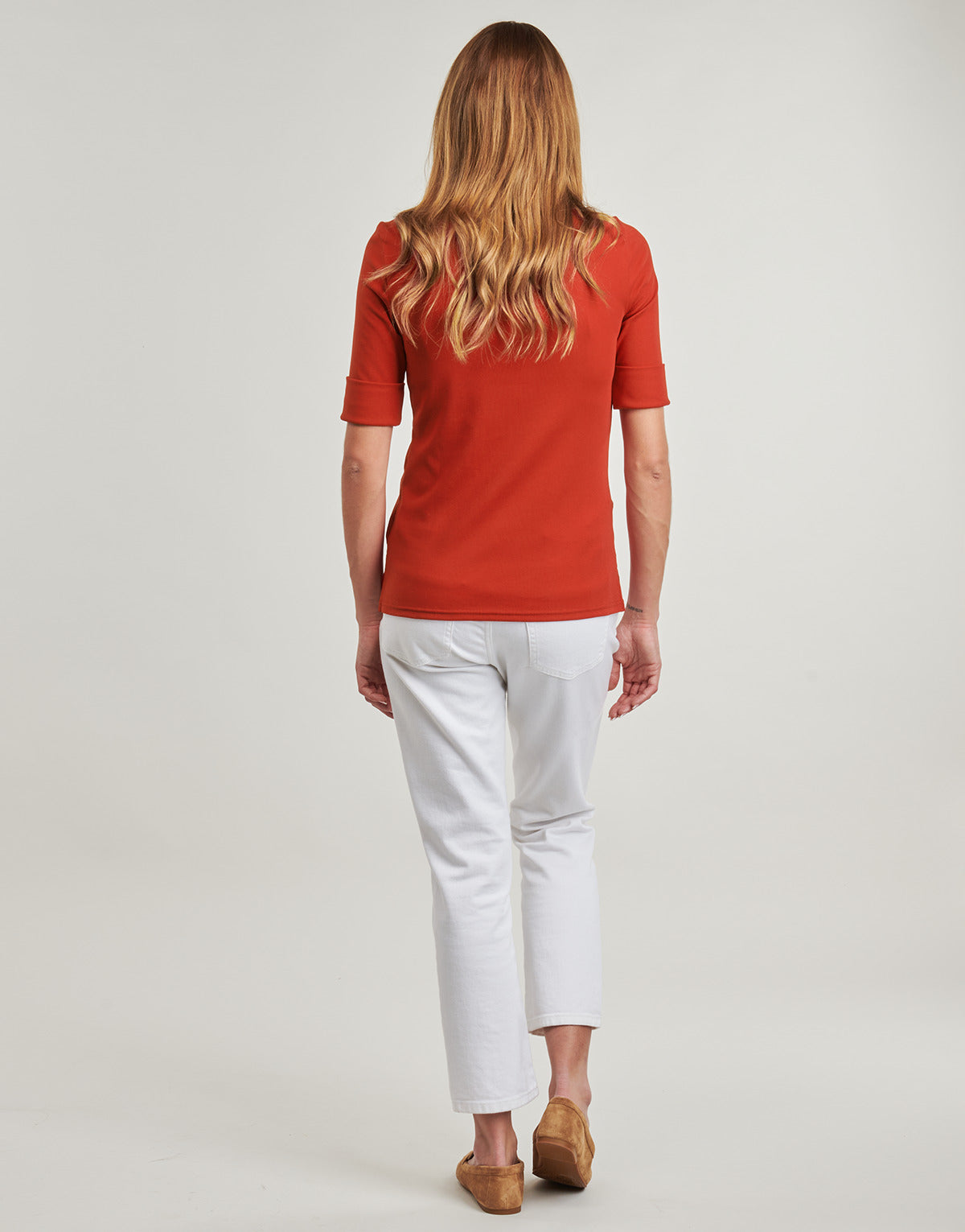 T-shirts a maniche lunghe Donna Lauren Ralph Lauren JUDY-ELBOW SLEEVE-KNIT Rosso