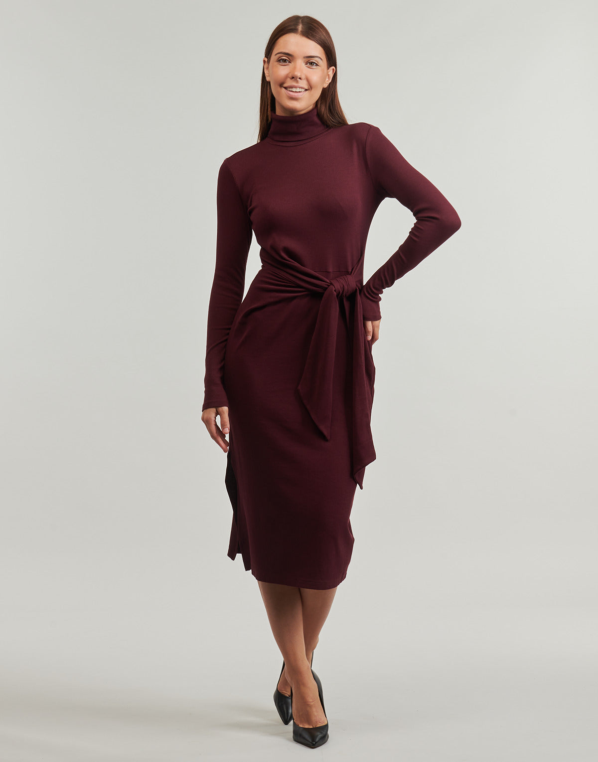Abito lungo Donna Lauren Ralph Lauren  VAUREEN-LONG SLEEVE-DAY DRESS  Bordeaux